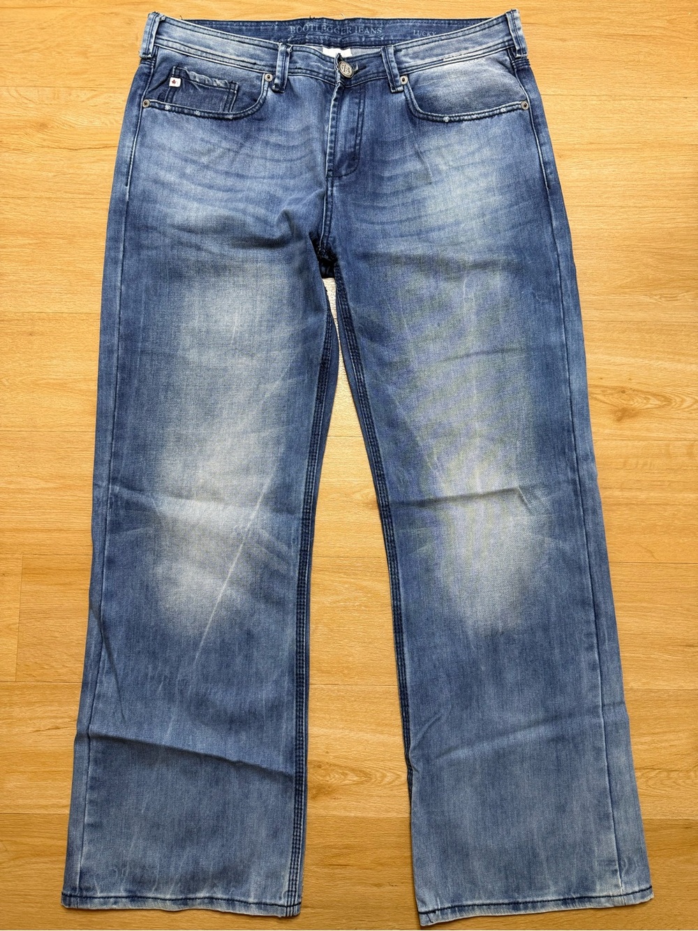 Bootlegger Lucky Relaxed Straight-Leg Men's Jeans in Faded Blue 36-32L